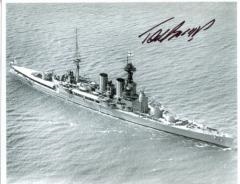 HMS Hood Survivor-8x10 inch photo of HMS Hood signed by the last of only three survivors of Hood