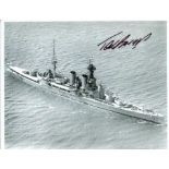 HMS Hood Survivor-8x10 inch photo of HMS Hood signed by the last of only three survivors of Hood