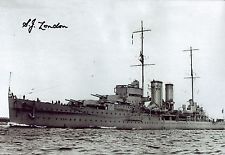 WW2 HMS Exeter Jack London genuine authentic signed autographs photo, A 20cm x 30cm photo of HMS