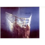 Titanic Survivor-8x12 inch photo of the wreck of RMS Titanic signed by survivor Millvina Dean. An