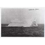 Milvina Dean RMS Titanic signed autograph iceberg photo by Survivor Millvina. A 25cm 20cm b/w