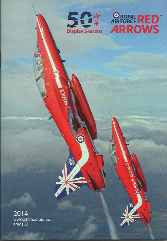 Red Arrows 2014 team signed to back page of glossy 50th ann Display Season Booklet. Good condition - Image 2 of 2