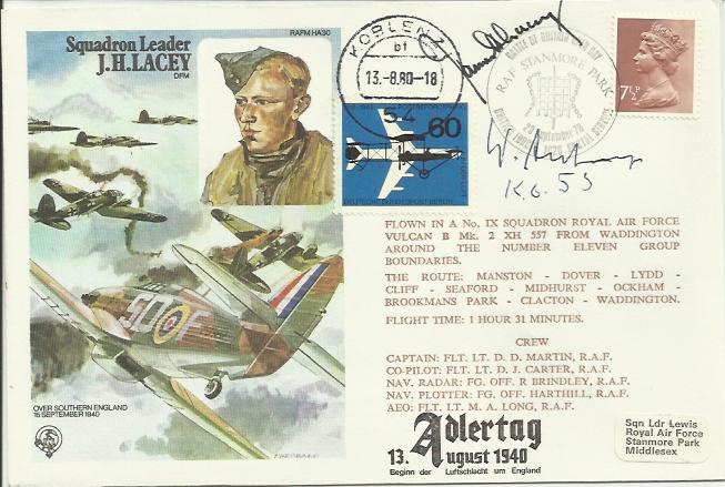 James Ginger Lacey Multisigned Historic Aviator cover, Hans Rossbach variation, numbered 4 of 10,