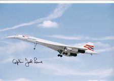 Jock Lowe pilot genuine signed authentic autograph Concorde, A 12 x 8 colour photo of Concorde on