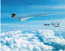 Harry Linfield signed autograph Concorde photo, A 10 x 8 colour photo of Concorde on the edge of