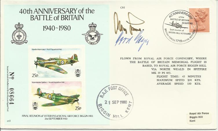 Adolf Galland Multisigned C81 40th Anniversary of the Battle of Britain cover, Hans Rossbach