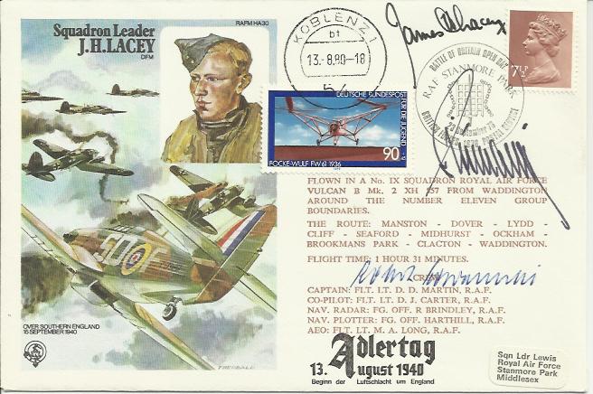 James Ginger Lacey Multisigned Historic Aviator cover, Hans Rossbach variation, numbered 2 of 10