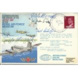 Rare Luftwaffe aces signed cover. C51Commemorating the Arrival of the JU52 3M to RAF Museum.