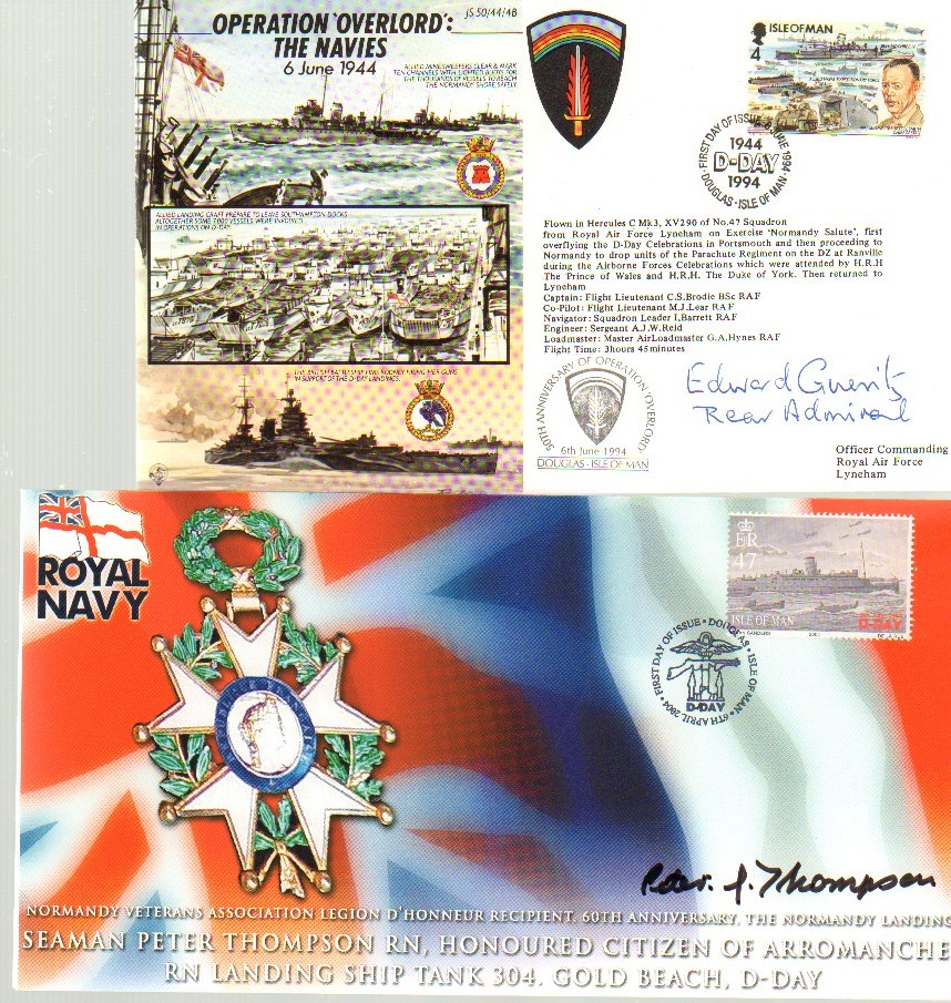D-Day Autographs Collection. Folder containing five items, all signed by D-Day veterans. 6x4 - Bild 2 aus 3
