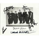 Deacon Blue signed by ALL SIX 10 x 8 b/w photo. Hole punch marks to RH border which would trim