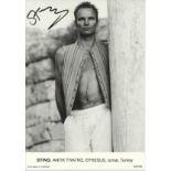 Sting signed 8 x 6 b/w photo in Turkey. Autograph excellent, few tape marks to reverse. Est. £10 -