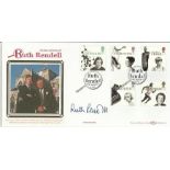 Ruth Rendell signed on Crime Novelist FDC. Colchester postmark. Good condition Est. £5 - 10