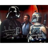 Darth Vadar Boba Fett Nice colour 8x10 photo from Star Wars autographed by two of the main