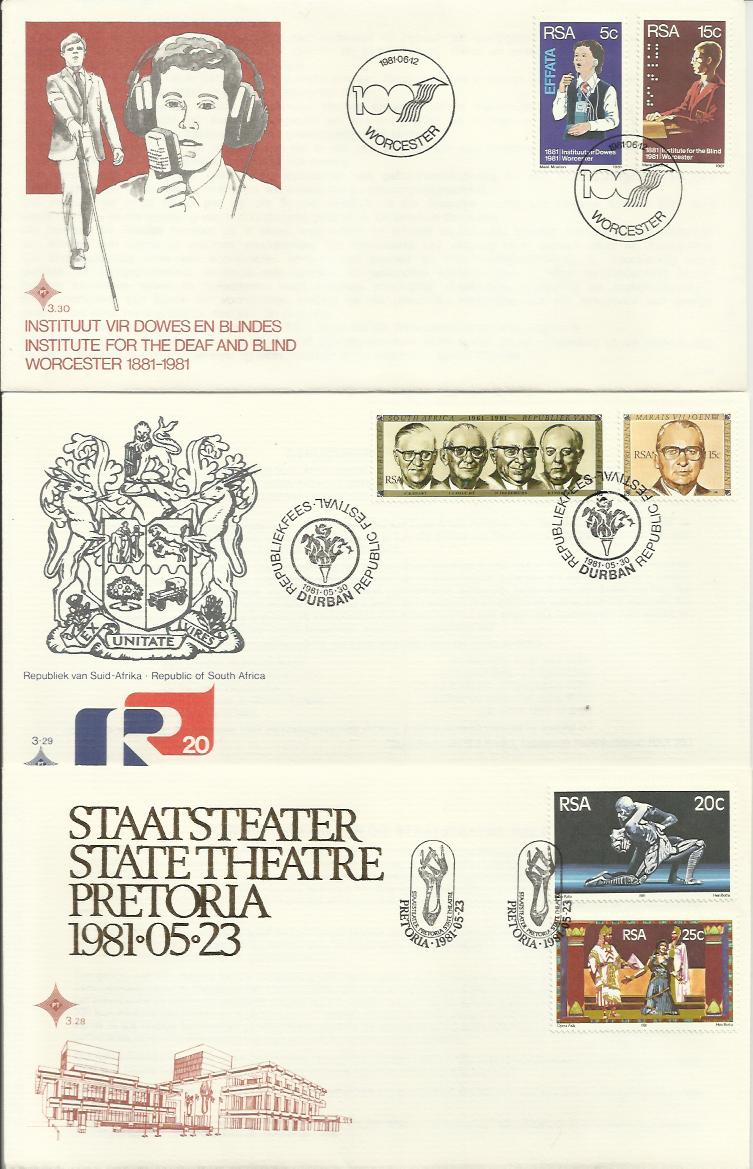 South African FDCs in Black Album. Collection of 90 cover all Full Set First Day covers from - Bild 3 aus 5
