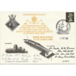 Lt Cmdr G.B. Honour signed HMS Dolphin cover commemorating the unveiling of a memorial to the men