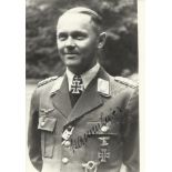 Josef Kammhuber signed 6 x 4 b/w portrait photo. August 19, 1896 - January 25, 1986 was a career