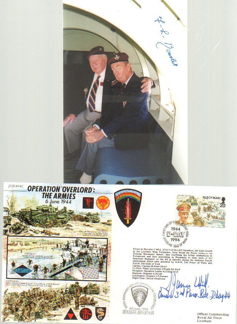 D-Day Autographs Collection. Folder containing five items, all signed by D-Day veterans. 6x4