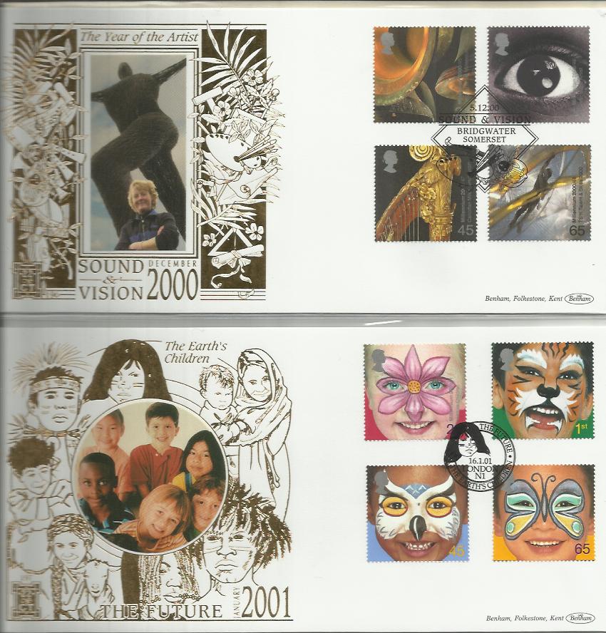 Benham Official Gold FDC collection of 70+covers in Black cover album. All have 22ct Gold borders to - Image 3 of 5