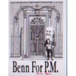 Tony Benn. 7”x5” signed caricature. Excellent. Est £5-7