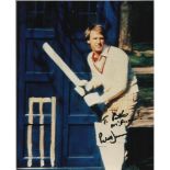 Peter Davison Dr Who signed 10 x 8 colour photo in cricket gear in front of the Tardis. Good