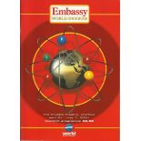 Embassy World Snooker 2001 programme signed inside by Mark Wildman, John Higgins, Stephen Hendry,