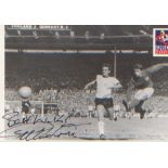 World Cup 1966 Sir Geoff Hurst. P/C picture of Hurst scoring his third goal in the World Cup Final