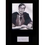 Ian Carmichael. Signature mounted with picture from ‘Lucky Jim.’ Professionally mounted in black