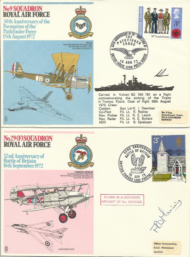RAF Squadrons collection of flown covers in Green RAF hanger type album, Some signed by pilots, many - Image 3 of 5