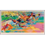 LeRoy Neiman signed print Olympic Track II Plate-signed serigraph, image size 15" x 30". G LeRoy