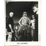 Def Leppard signed 10 x 8 b/w photo to Fiona signed by ALL FIVE members. Autographs excellent,