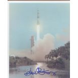 Apollo Eugene Kranz. A 10”x8” launch picture signed by Flight Director Eugene Kranz. Excellent