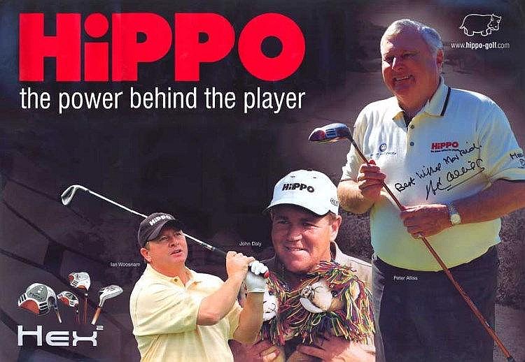 Peter Alliss signed Hippo Golf Posters Twenty Five Hippo Hex Golf Posters with pictures of the Hex