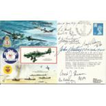 RAFA3b Battle of Britain Skirmishing Signed 8 Battle of Britain PIlots, Crew, WAAF. 6 Mar 90 BFPS