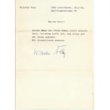 Major Wilhelm "Willi" Batz signed typed letter 1981. 21 May 1916 - 11 September 1988 German
