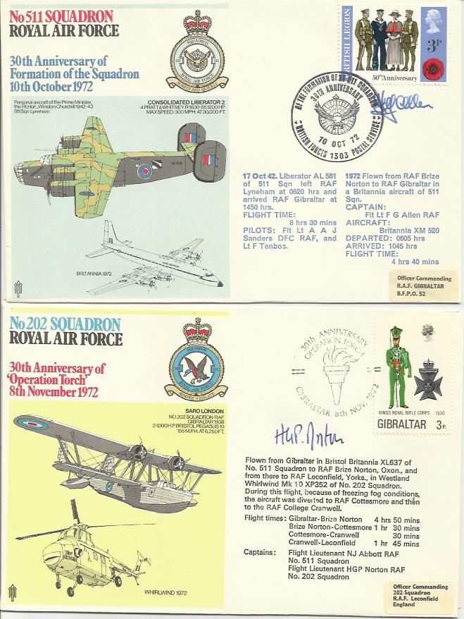 RAF Squadrons collection of flown covers in Green RAF hanger type album, Some signed by pilots, many - Image 4 of 5