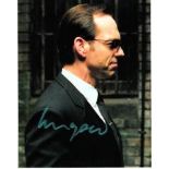 Hugo Weaving 8x10 photo of Hugo as Mr Smith from the Matrix, signed by him London. Good condition