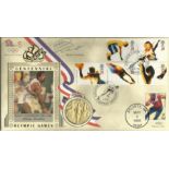 Daley Thompson signed Olympic Game Centennial cover. Perry Barr Birmingham postmark and Atlanta