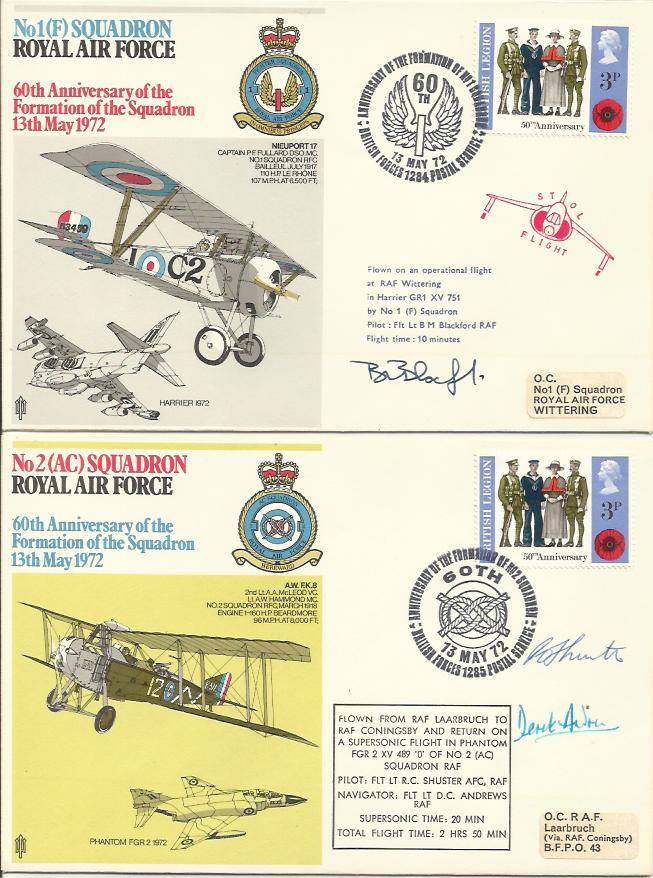 RAF Squadrons collection of flown covers in Green RAF hanger type album, Some signed by pilots, many