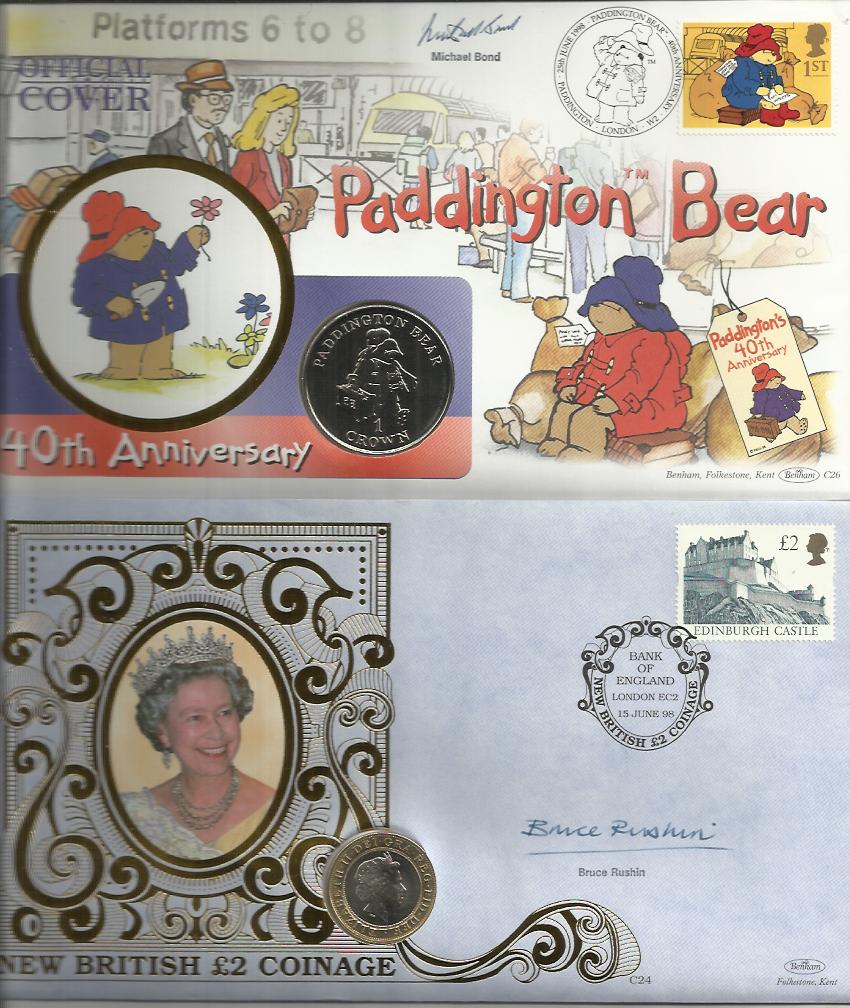 Signed Benham Coin Cover collection. 16 Coin FDCs in Red Coin Cover Album includes 1998 Q Mother - Image 4 of 5