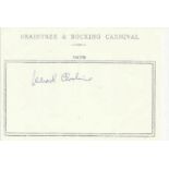 Leonard Cheshire VC signed A6, half A4 size white sheet with Braintree & Bocking Carnival 1979