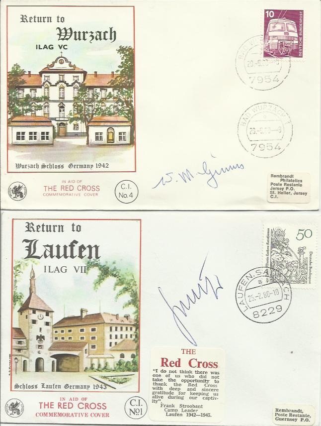 WW2 POWs collection of five covers signed by WW2 POWs. Return to Wolfsberg signed by R Peters, E