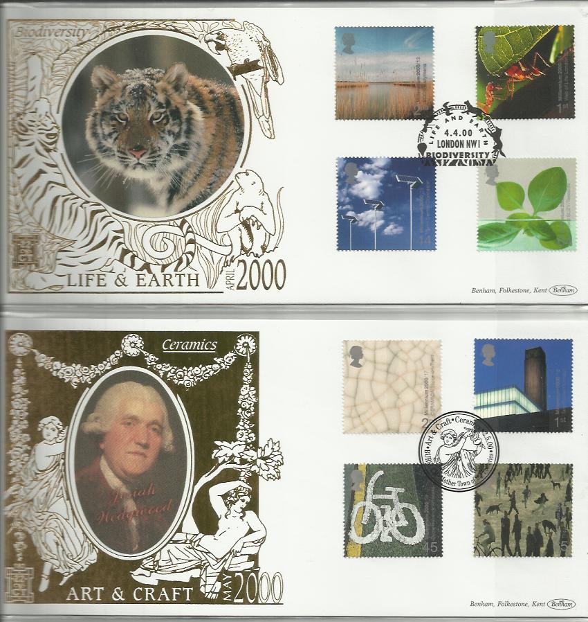 Benham Official Gold FDC collection of 70+covers in Black cover album. All have 22ct Gold borders to
