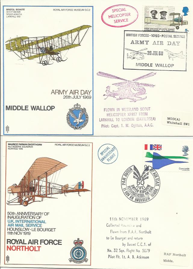 RAF SC Station collection of flown covers in RAF hanger type album, Some signed by pilots, many have