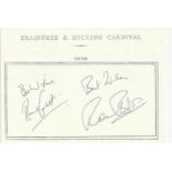 Ronnie Corbett & Ronnie Barker signed A6, half A4 size white sheet with Braintree & Bocking Carnival