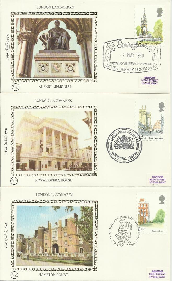 Benham Small Silk FDC 1980/81 Collection of 50+ FDCs inc 1980 London Landmarks set, Famous Authors - Image 2 of 5