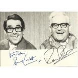 Ronnie Barker & Ronnie Corbett signed 6 x 4 b/w portrait photo dedicated. Autographs Excellent, a