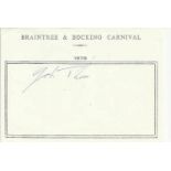 John Thaw signed A6, half A4 size white sheet with Braintree & Bocking Carnival 1979 printed to