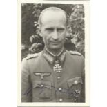 Gen Alfred Philippi KC signed small 3 x 2 b/w portrait photo. 1903-1994 joined the German army in