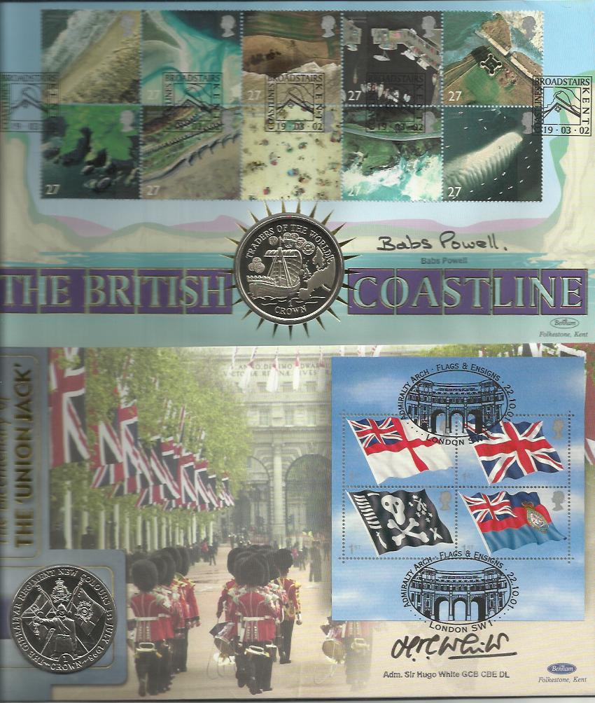 Benham signed Official Coin cover FDCs. Collection of nine inc. Babs Powell signed Benham official