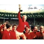 1966 World Cup: 8x10 photo signed by 1966 hero George Cohen, pictured celebrating England's 1966